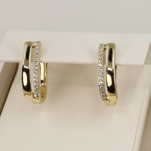 Cercei placati cu aur 14K model CJ413 - 1,4 cm