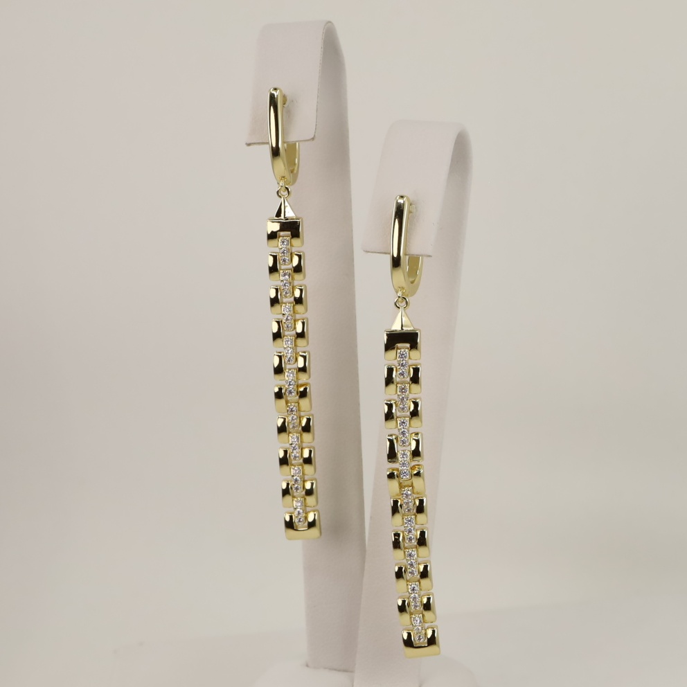 Cercei placati cu aur model CJ571 - dimensiune 6 cm