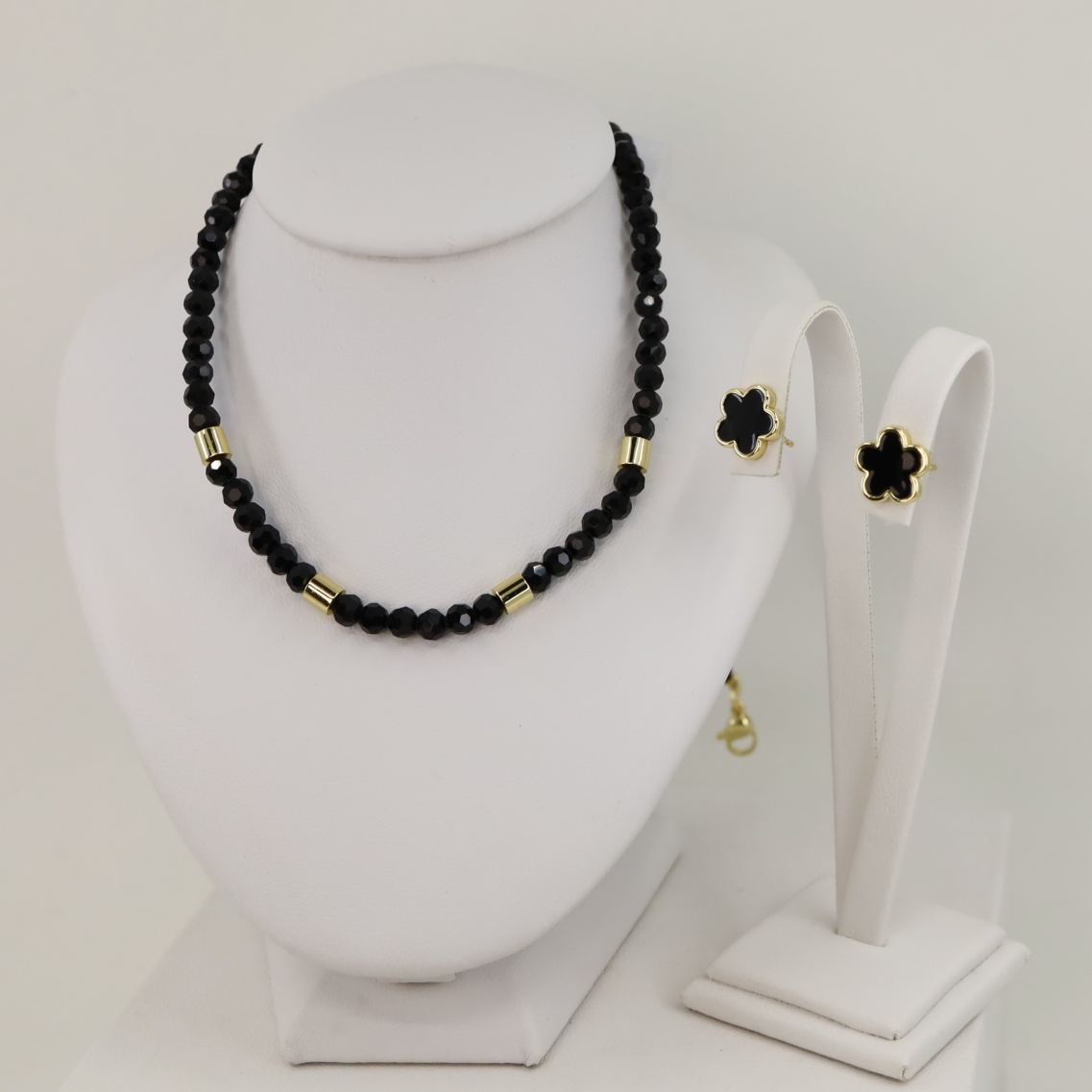 Set cercei+lant placat cu aur 14K model ST475 - 50 cm/1 cm - ambalaj carton