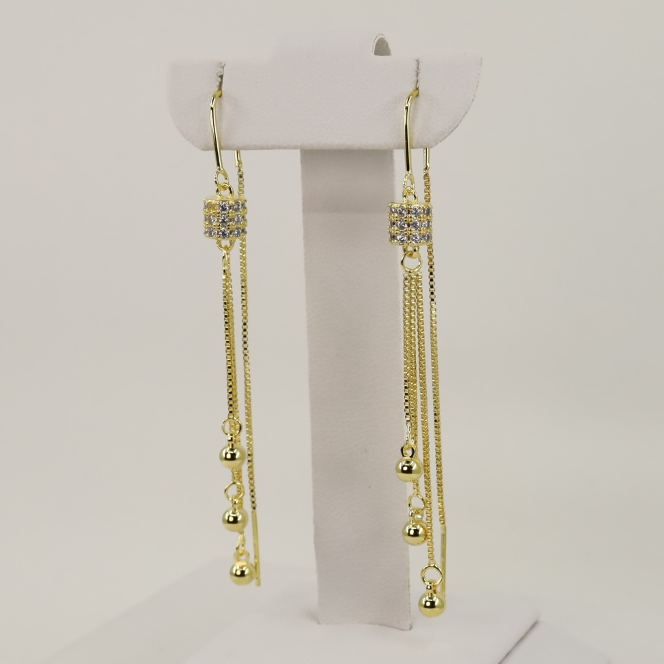 Cercei placati cu aur 14K model EEC100 - 7 cm