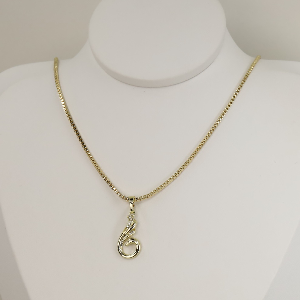Lant cu pandativ placat cu aur 14K Model LL537 – 45 cm