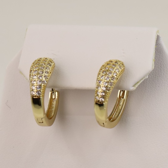 Cercei placati cu aur 14K model CJ328 - 1,3 cm